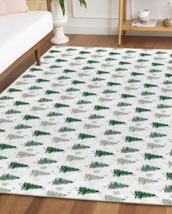 Artoid Mode Alfombra de área de Navidad con copos de nieve, diseño de copos de nieve, decoración del hogar de invierno de bajo perfil, alfombra lavable para entrada, dormitorio, sala de estar,