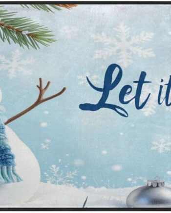 Alfombras de cocina de Navidad antideslizantes, tapete de cocina con muñeco de nieve de Navidad, tapetes de pasillo, alfombras de área, tapetes para interiores, decoración del hogar para entrada,