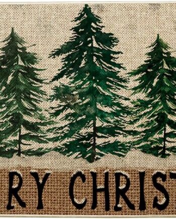 Artoid Mode Tapete de árbol de Navidad, decoración del hogar de invierno, tapete de bajo perfil, tapete para puerta de interior y exterior, 17 x 29 pulgadas