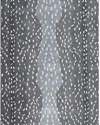 Sam Art Rugs Antelope - Alfombra de lana oriental contemporánea de lana copetuda a mano (2.6 x 8 pies, gris guepardo nieve)