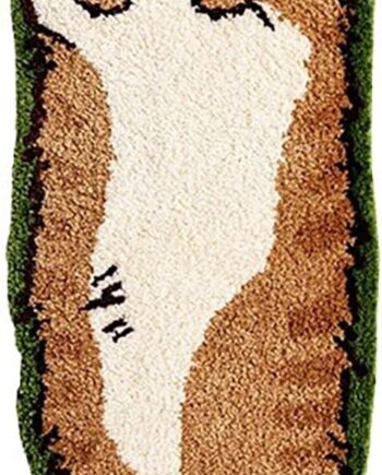 B Cat - Alfombra de noche suave con diseño de dibujos animados, con forma irregular, lavable a máquina (15.75 x 47.24 pulgadas)