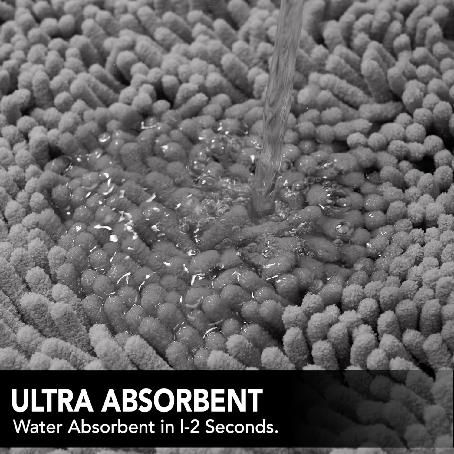 Deconovo Alfombra de baño de 24 x 17 pulgadas antideslizante, ultra absorbente, lavable a máquina, alfombra de microfibra para suelo de baño, hotel y uso doméstico, certificado Oeko-TEX, de secado