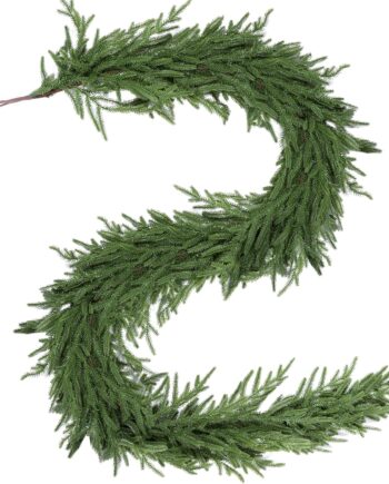 Guirnalda de pino Norfolk de Navidad de 6 pies, decoración de guirnalda de Navidad de tacto real, suave y grueso, guirnaldas de pino artificial para manto, mesa, chimenea, hogar, interior, exterior