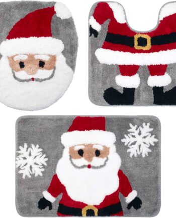 Avanti Linens - Juego de alfombras de baño, incluye tapete de baño, funda para asiento de inodoro y alfombra de Countour (colección St. Nick, 3 piezas)