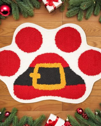 Tapete de Navidad para perro, tapete de baño de Papá Noel, tapete de baño de invierno, tapete de baño de 18 x 28 pulgadas para bañera, hogar, sala de estar