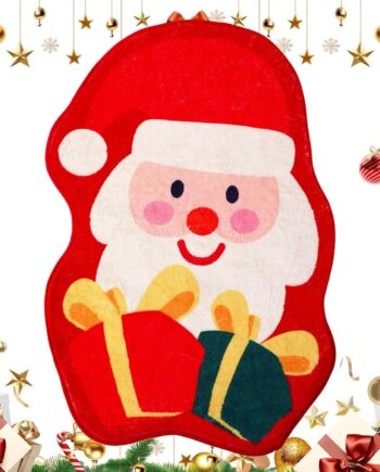 FEBSNOW Tapetes de baño de Navidad, 18.1 x 27.6 pulgadas, tapete redondo de invierno, antideslizante, absorbente, con respaldo, lavable, para bañera, sala de estar, comedor, vacaciones, dormitorio