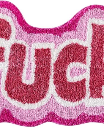 RoomTalks Divertida y bonita alfombra de baño rosa, antideslizante, lavable, 2 x 3 pulgadas, alfombra pequeña para dormitorio, cocina, moderna, divertida, fresca, estética, decoración de mesita de