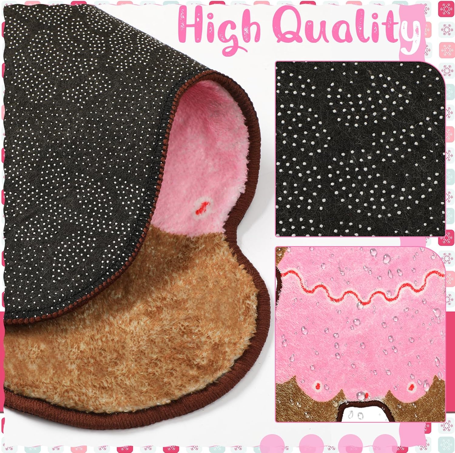 Dunzy Alfombra de baño de jengibre copetuda, color rosa, de 29.53 x 15.75 pulgadas, antideslizante, tapete de bienvenida para el hogar, tapete de baño suave y absorbente para decoración de puerta de