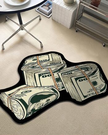 Alfombra de dinero, alfombra de área, diseño de billetes de 100 dólares, D, 15.75*23.62in.(15.7*23.6 in)