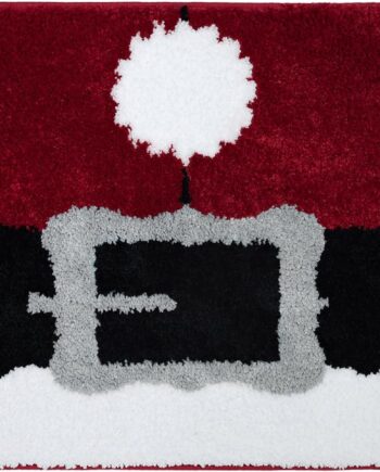 Sant Belt - Alfombra copetuda para decoración navideña, suave y acogedora para sala de estar, dormitorio o decoración del hogar de vacaciones, color rojo