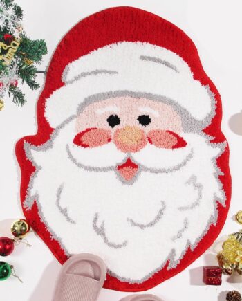 Alfombra de baño de Navidad con diseño de Papá Noel, color rojo, decoración de baño de Navidad, decoración interior de invierno para baño, cocina, dormitorio