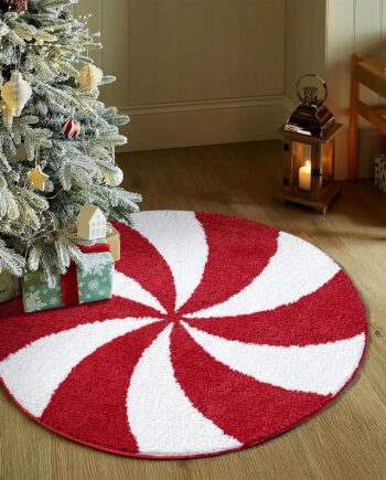 Estmy Lindas alfombras de baño con dulces de Navidad, antideslizantes, lavables, de 3 pies, retro, coloridas, rojas, para vacaciones, invierno, Navidad, para cocina, dormitorio, entrada, interior