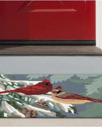 Liora Manne FRONTPORCH - Alfombra duradera copetuda a mano para interiores y exteriores, decoración de aves de jardín de transición (1 pie 8 pulgadas x 2 pies 6 pulgadas)