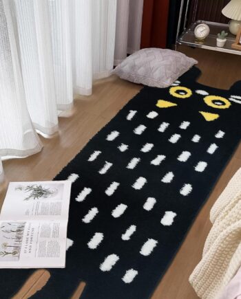 Bonita alfombra de pelo alto con forma de gato de dibujos animados, tamaño XL, de 1.7 x 5.9 pies, para dormitorio, cocina, sala de estar y comedor, decoración del hogar, entrada, divertida