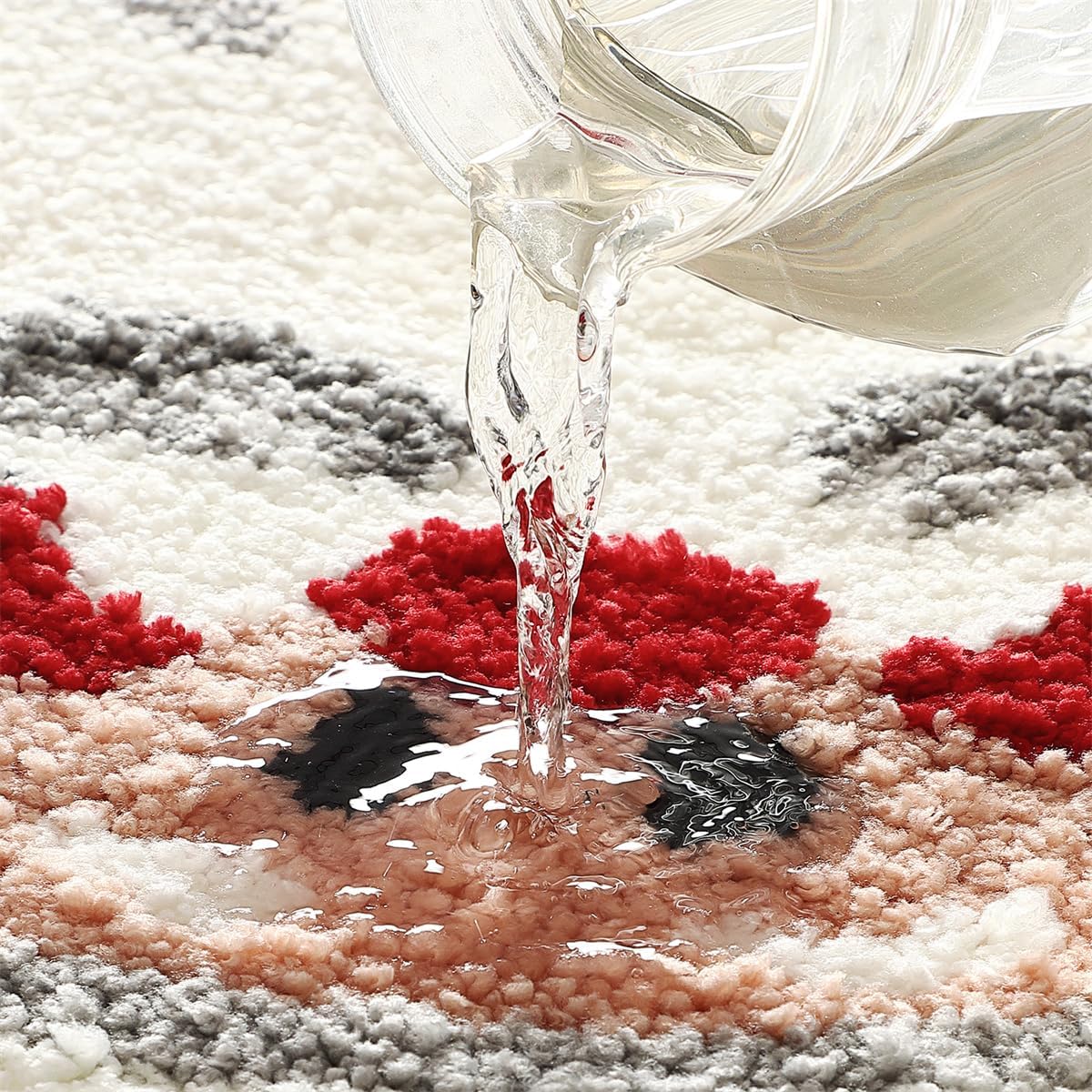 Ankah Alfombra de baño con diseño de árboles de Navidad, calcetín de Navidad y Papá Noel, suave, afelpado, de alta absorción, antideslizante, lavable a máquina, tapete de baño de felicidad para