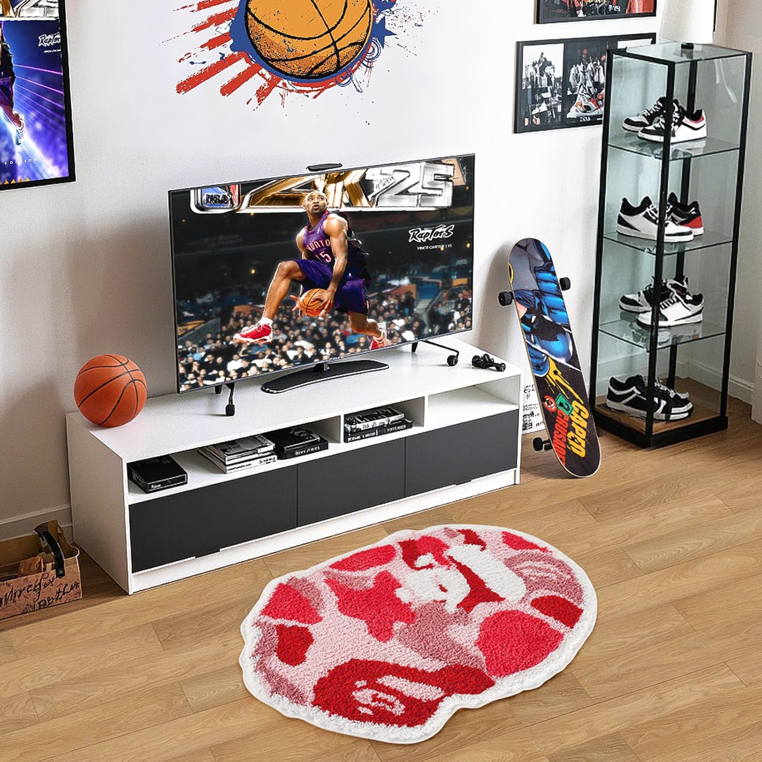 Bape - Alfombra para decoración de habitación Hypebeast de 28 x 20 pulgadas, color rosa camuflaje para decoración de habitación del año 2000, alfombras suaves y esponjosas antideslizantes para una