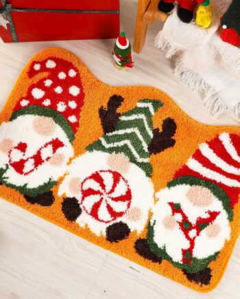 Christmas Gnomes Bathroom Rugs - Cute Soft Tufted Non-Slip Bath Mat, Absorbent Washable Shower Floor Rug, Winter Holiday Decor for Bathroom, Bedroom, Powder Room (Gnomes)