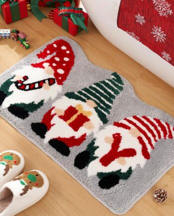 ELDONE Alfombra de cubo mágico derretida con alfombras de baño de gnomo navideño
