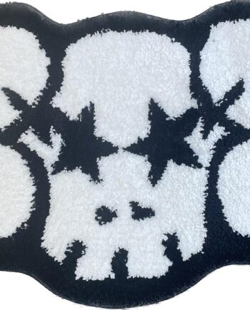 Alfombra Ka-ws – Decoración de estrella Bape – Decoración de habitación Hypebeast – Hecho a mano y de alta calidad – 27 pulgadas de ancho x 20 pulgadas de largo – Diseño Ka-ws – Alfombra de