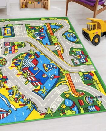 Handcraft Rugs, tapete para niños para jugar, educativo, con gel antiderrapante, diseño con gráficos coloridos, Polipropileno, Harbor