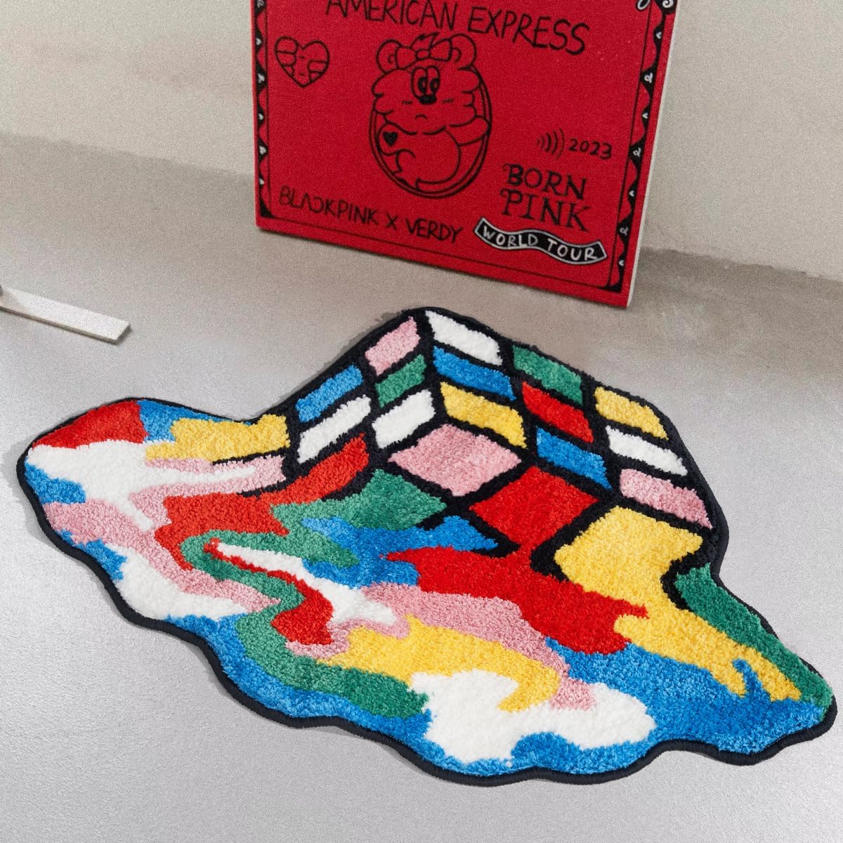 ELDONE Alfombra de cubo mágico derretida con alfombras de baño de gnomo navideño