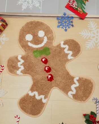 Tinideya Tapete de baño de cocina de Navidad, antideslizante, tapete de invierno para Navidad, baño, decoración del hogar, 23 x 30 pulgadas (hombre de jengibre)
