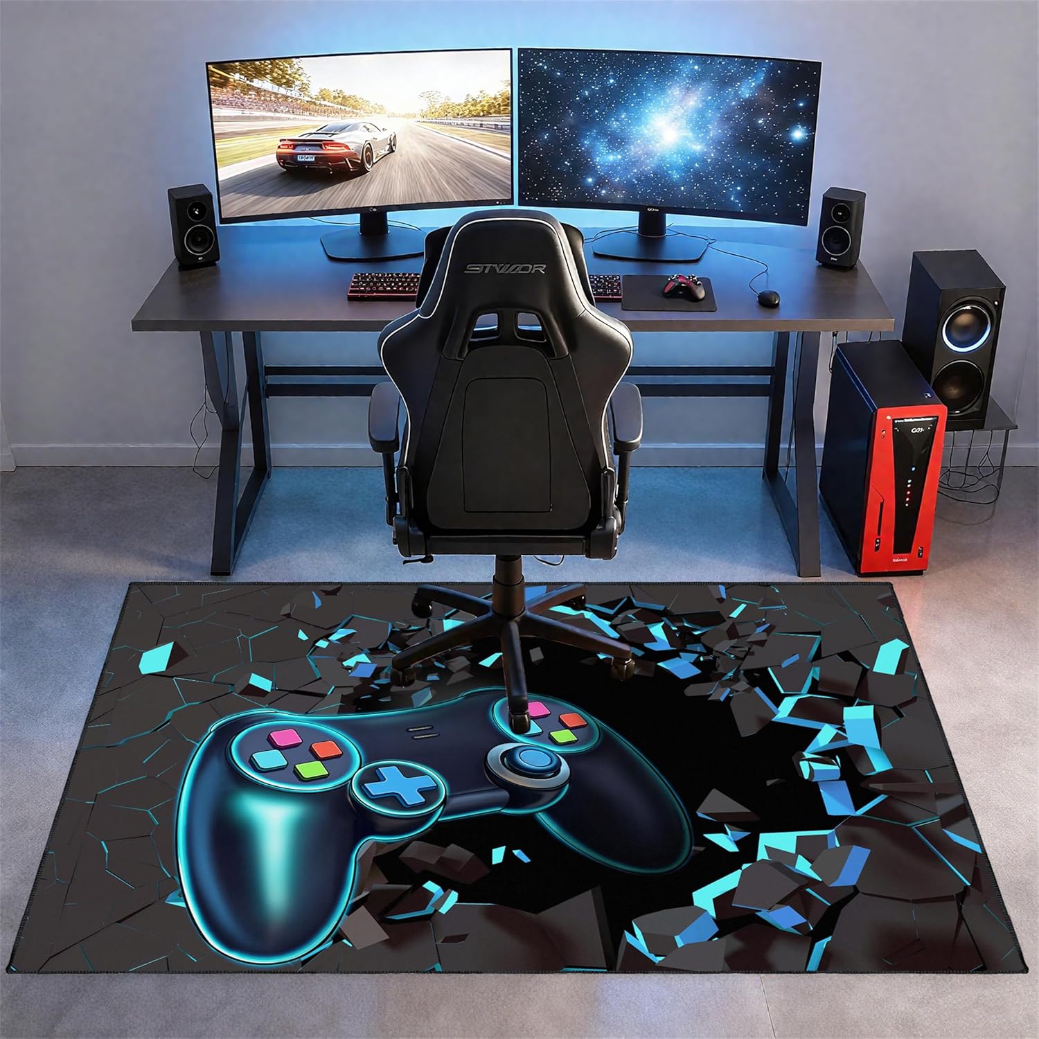 Alfombra de juegos para habitación, 3 x 5 pies, antideslizante, 3D, para dormitorio, sala de estar y decoración de sala de juegos