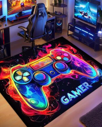 Alfombra de juegos para habitación de niños, color morado, alfombra de área de jugadores para dormitorio de niños, decoración de habitación de niños, 59 x 39 pulgadas