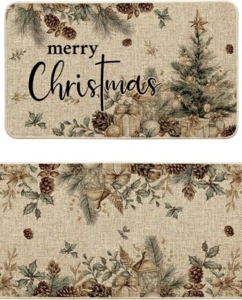 Artoid Mode Juego de 2 tapetes de cocina con diseño de árbol de piña, diseño de árbol de piña, de bajo perfil, para el suelo, 17 x 29 y 17 x 47 pulgadas