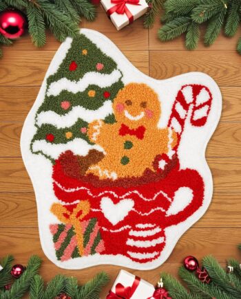 Tapete de baño de pan de jengibre, tapete de baño, tapete decorativo de Navidad para invierno, tapete de baño de 24 x 20 pulgadas para bañera, hogar, sala de estar