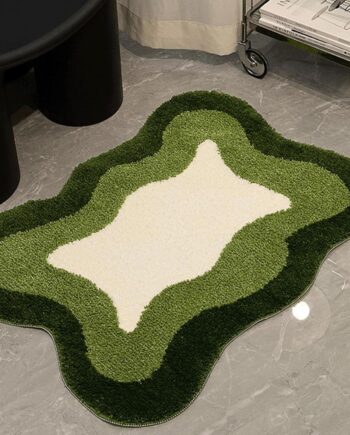 Room Decor Y2K - Alfombras estéticas de nube, alfombra moderna para dormitorio, sala de estar (1.3 x 2.0 pies, verde)