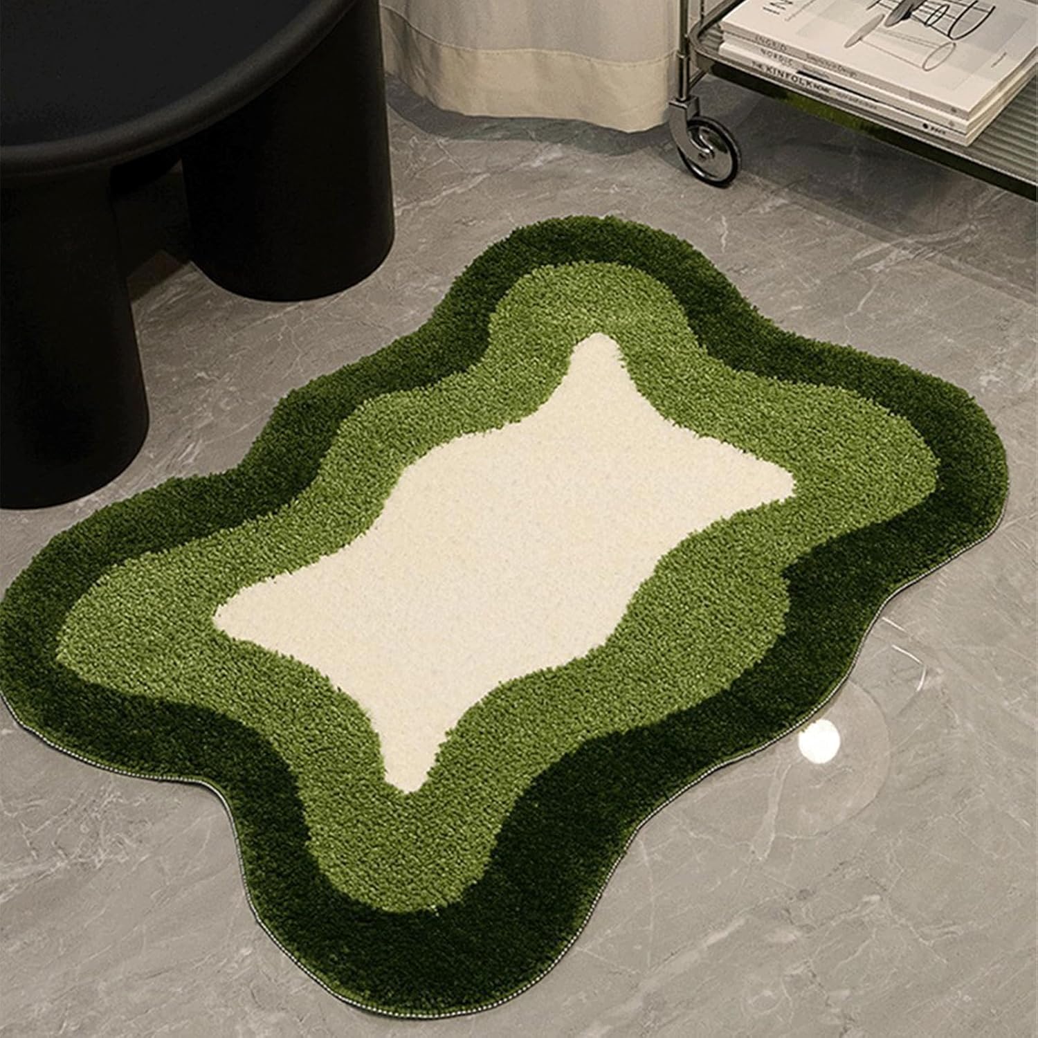 Room Decor Y2K - Alfombras estéticas de nube, alfombra moderna para dormitorio, sala de estar (1.3 x 2.0 pies, verde)