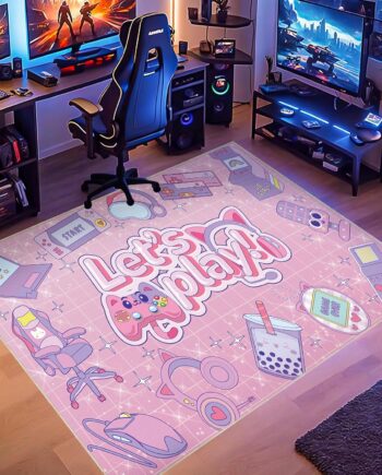 Alfombras de área de videojuegos para niñas, alfombra grande con estampado de gamepad para adolescentes, niñas, niños, dormitorio, sala de juegos, sala de juegos, sala de estar, caricaturas, bonitas