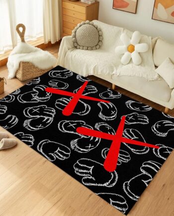 Hypebeast - Alfombra de graffiti callejera con patrón de personajes de dibujos animados, alfombra moderna abstracta de arte pop, adecuada para sala de estar, dormitorio, sala de juegos, entrada