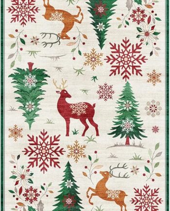 Gertmenian - Tapete bohemio de pasillo para interior, antideslizante, muy resistente para zonas de alto tránsito en entrada, habitación, cocina, diseño navideño reno Rodolfo, 24627, 2 x 6 in