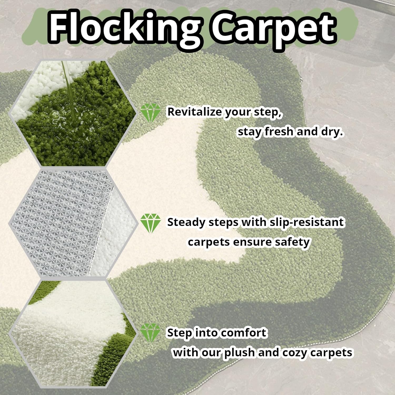 Room Decor Y2K - Alfombras estéticas de nube, alfombra moderna para dormitorio, sala de estar (1.3 x 2.0 pies, verde)