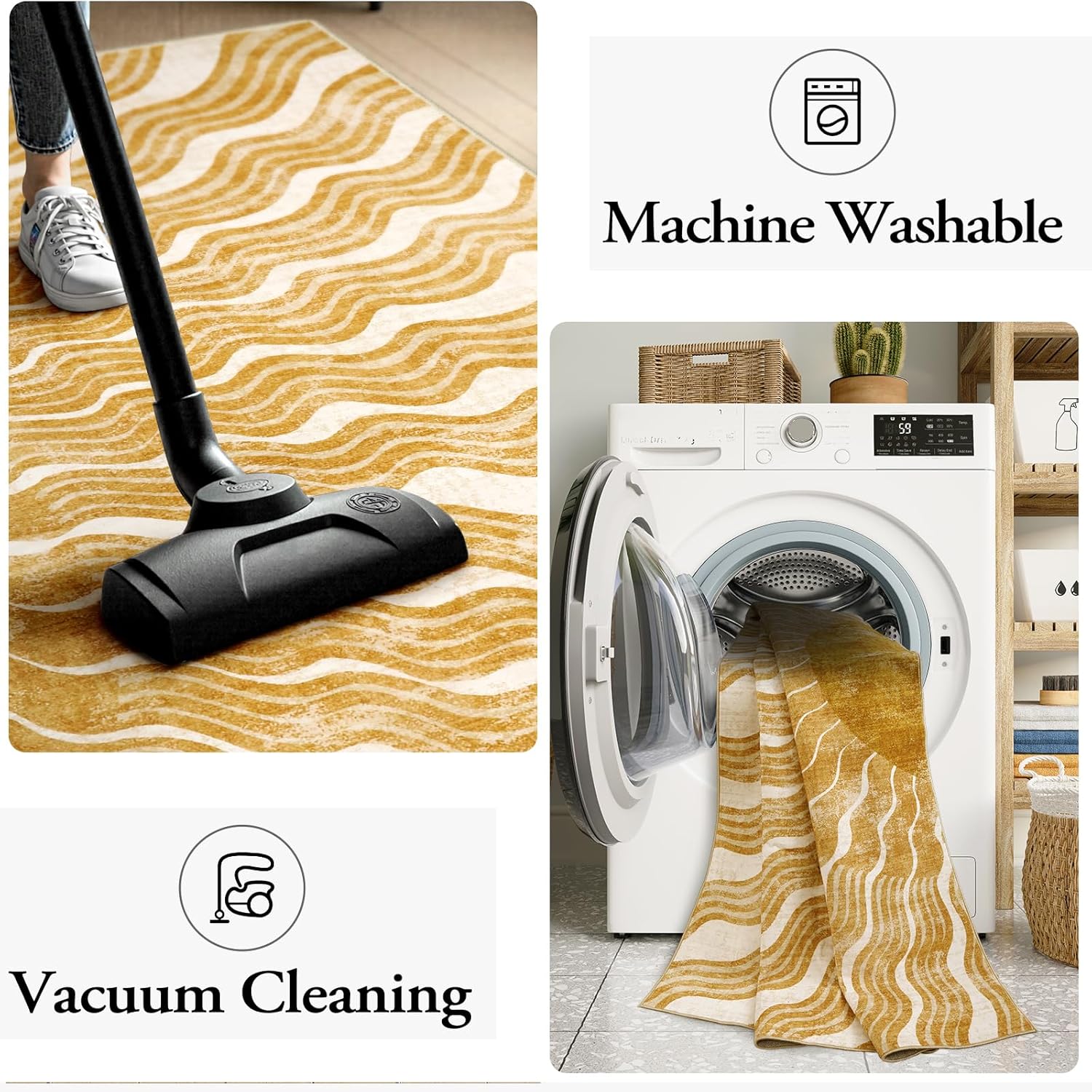 Alfombra bohemia lavable de 5 x 7 pies, suave con estampado solar, para dormitorio, aula, ultrafina, antideslizante, resistente a las manchas, para niños, sala de estar, oficina (5 x 7 pies