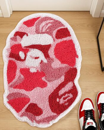Bape - Alfombra para decoración de habitación Hypebeast de 28 x 20 pulgadas, color rosa camuflaje para decoración de habitación del año 2000, alfombras suaves y esponjosas antideslizantes para una