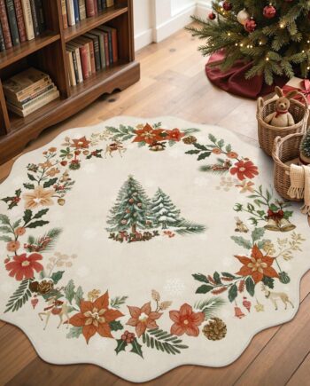 Lahome Alfombras redondas de Navidad, antideslizantes, suaves y redondas de 4 pies