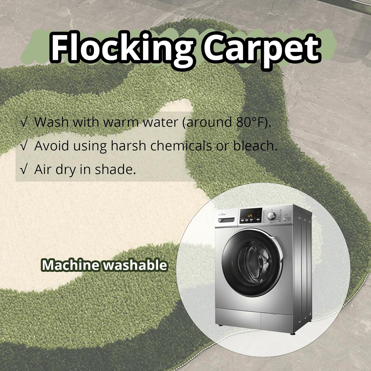 Room Decor Y2K - Alfombras estéticas de nube, alfombra moderna para dormitorio, sala de estar (1.3 x 2.0 pies, verde)