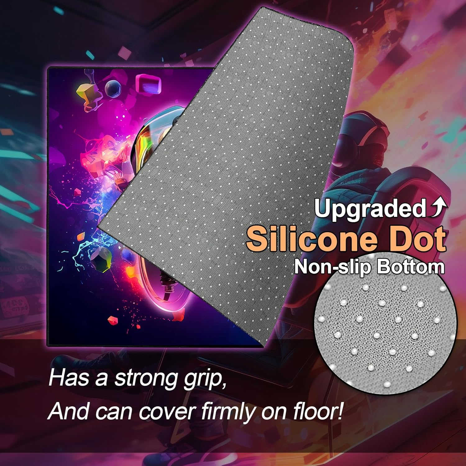 Alfombra de área de juegos para adolescentes, tapete transparente 3D de gamepad y fondo de bomba colorida, diseño de controlador para sala de juegos, sala de juegos, dormitorio de niños y niñas, sala