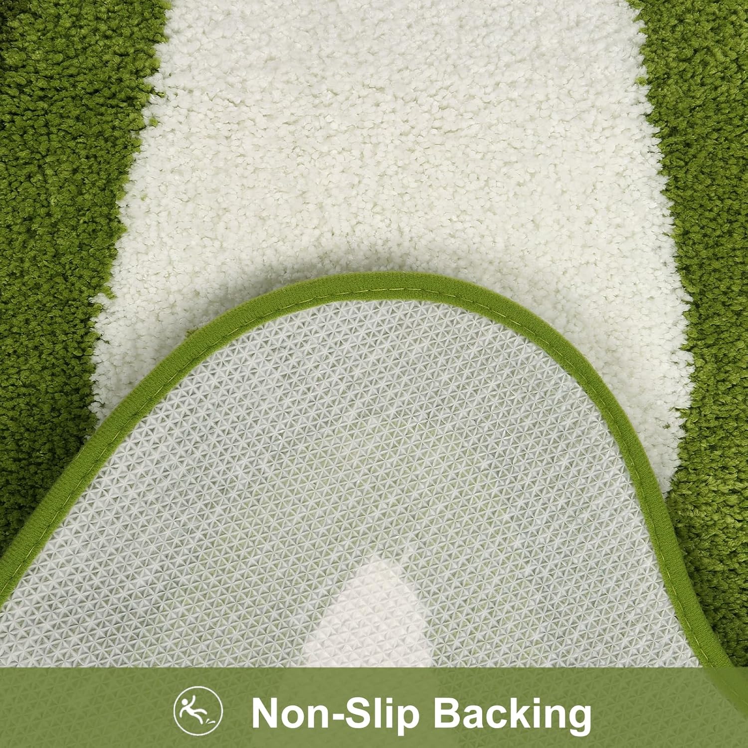 HAOCOO Alfombras de baño grandes de lujo, 24 x 59 pulgadas de largo, antideslizantes, lavables, color verde, de forma irregular, absorbente, para dormitorio, bañera, lavabo, ducha