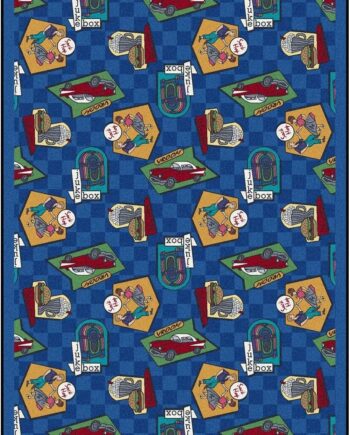 Joy Carpets Kaleidoscope Fabulous Fifties - Alfombras caprichosas, color azul