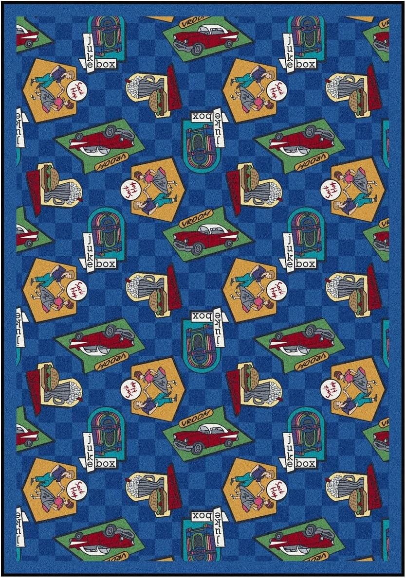 Joy Carpets Kaleidoscope Fabulous Fifties - Alfombras caprichosas, color azul