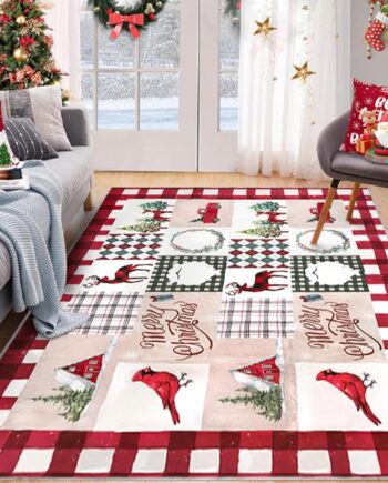 WONGS BEDDING Alfombra de área de 3 x 5 pies, diseño cardenal de Navidad, lavable, alfombra antideslizante para interiores, alfombra pequeña para cocina, sala de estar, decoración de suelo al aire