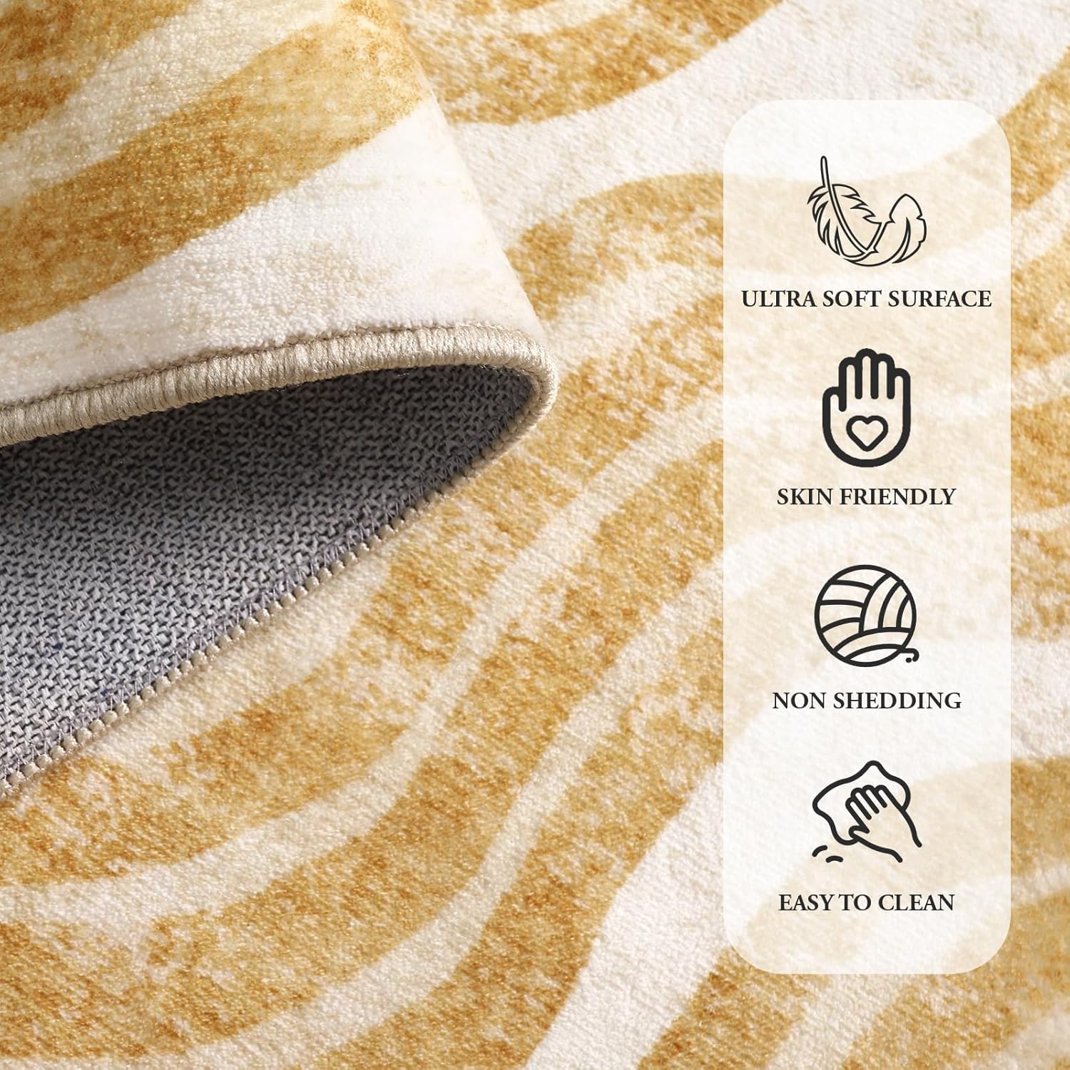 Alfombra bohemia lavable de 5 x 7 pies, suave con estampado solar, para dormitorio, aula, ultrafina, antideslizante, resistente a las manchas, para niños, sala de estar, oficina (5 x 7 pies