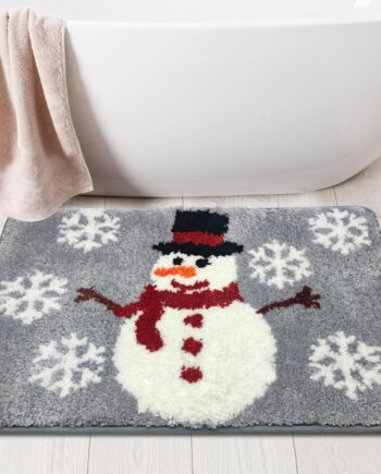 PINATA Alfombras de baño navideñas, decoraciones de muñeco de nieve, tapetes de baño para baño, alfombras de granja para el hogar, bonita decoración de invierno para vacaciones, antideslizante, 16 x