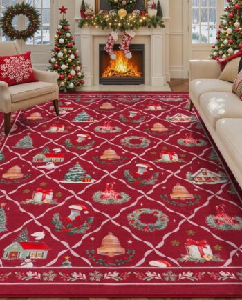 LIVEBOX Alfombras de Navidad grandes lavables para sala de estar, 8 x 10 pies, suaves alfombras neutras para sala de estar, alfombra delgada antideslizante para dormitorio, alfombra bohemia grande