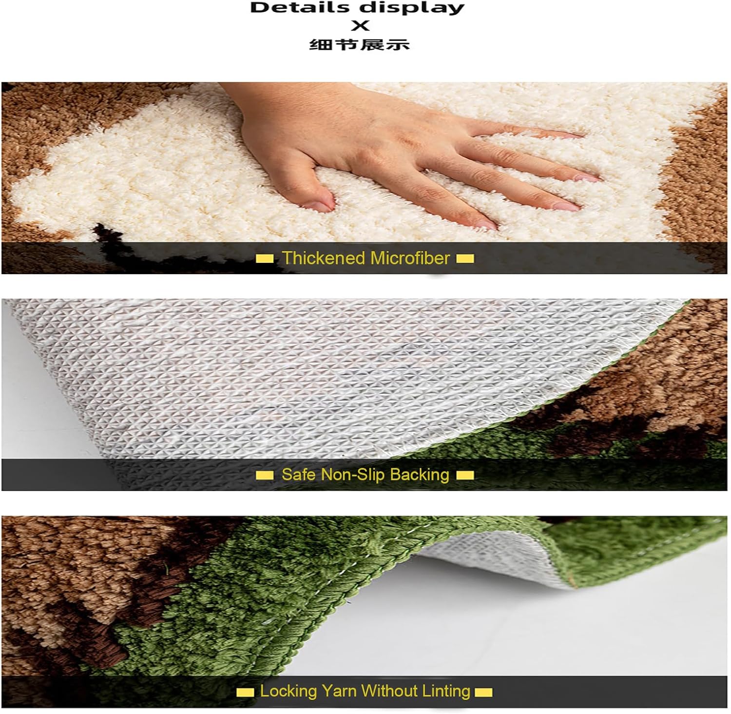 Alfombra de noche suave y peluda con diseño de gato con forma irregular, lavable a máquina (15.75 x 47.24 pulgadas)