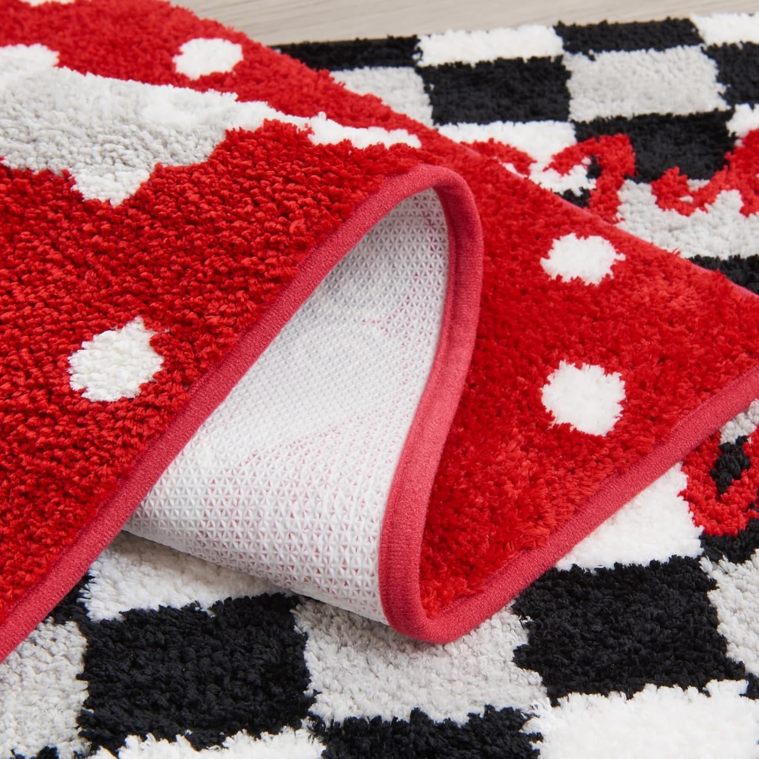 Douceur Tapetes de baño de Navidad con diseño de Papá Noel, bonitos tapetes de baño rojos, antideslizantes, suaves y absorbentes, lavables, 24 x 16 pulgadas